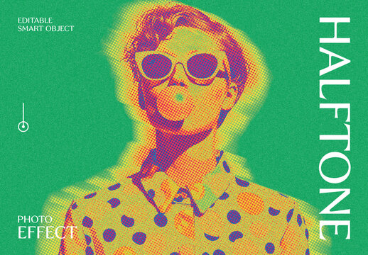 Vintage Halftone Photo Effect Template