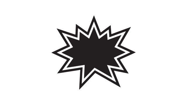Dynamic comic book explosion speech bubble burst vector silhouette icon