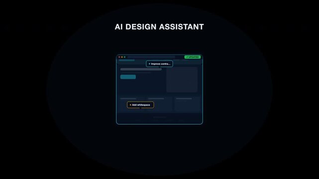 Ai design assistant interface used for creating projects. Perfect for graphic designers, programmers, and businesses utilizing artificial intelligence tools.