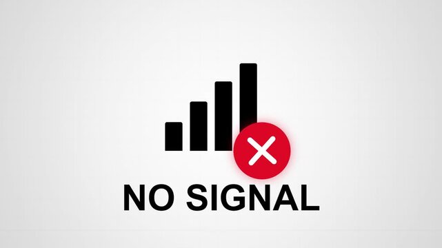 Static 'No Signal' graphic displaying cellular network error connectivity loss.