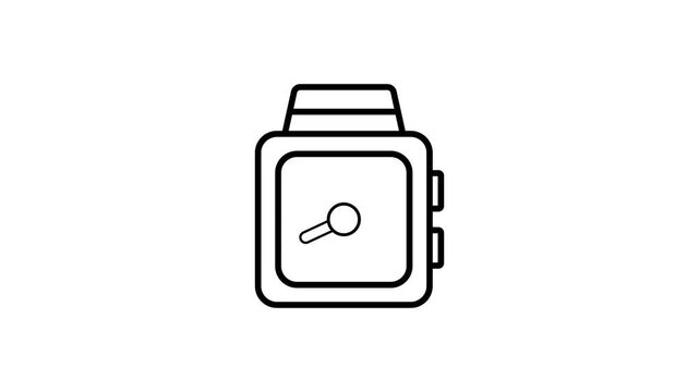 Watch liner icon isolated on white background. 4k stock video.