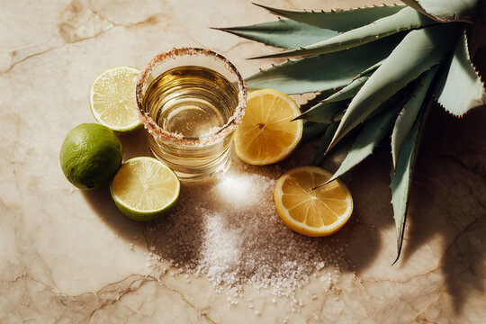 Raicilla with Pineapple, Lime and Sea Salt in Minimalist Editorial Style