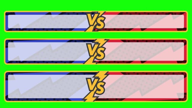 アメコミ風の赤と青のVSテロップベース