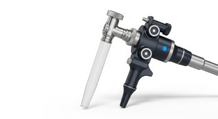 Fototapeta premium Professional medical endoscope device used by surgeons for performing minimally invasive diagnostic procedures inside a hospital or clinical surgery center