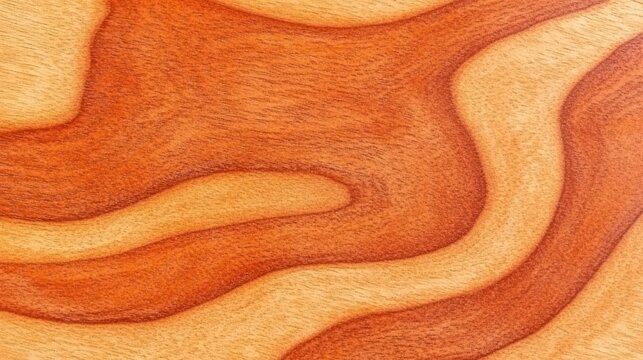 Closeup of Wavy Orange Wood Grain Texture Pattern.