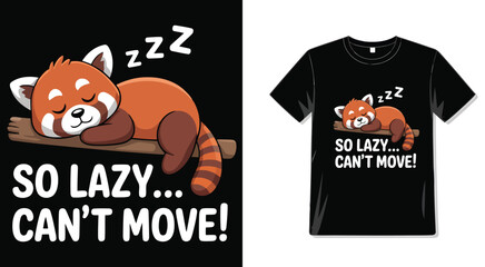 Lazy red panda sleeping vector illustration © Rahat Hossain