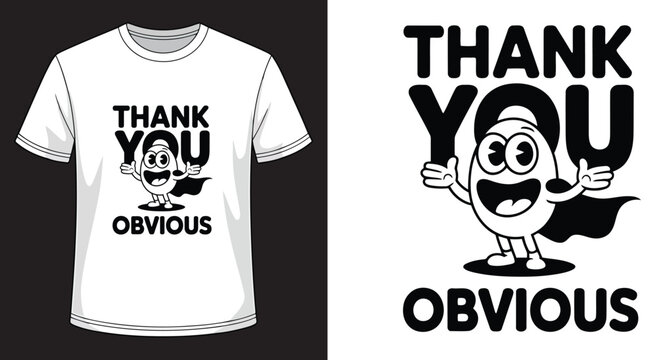 Thank you obvious character vector illustration