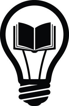 Open book inside light bulb representing knowledge and idea vector illustration