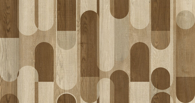 Modern seamless geometric pattern with natural textures: marble, wood, stone, cement, terrazzo. Ideal for interior design, wallpaper, packaging, textiles, tiles, and parquet flooring.