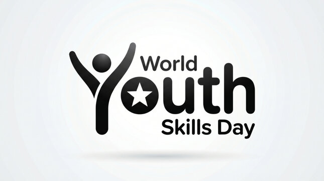 Minimal World Youth Skills Day Identity Design with Leadership Empowerment and Future Growth