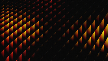 A solid black background with geometric elements in warm colors like red, orange, and golden yellow. This high contrast creates a sharp and striking visual effect. © Mifta