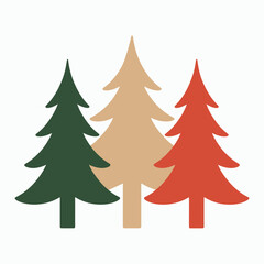 Fototapeta premium Colorful Christmas Pine Tree Vector Illustration for Holiday and Winter Decoration