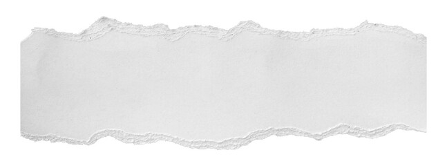 Fototapeta premium White ripped paper isolated on transparent background. Ideal for use in design templates.