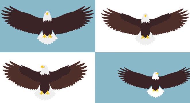Bald Eagle, American Eagle, Vector Icons, Wildlife Symbols
