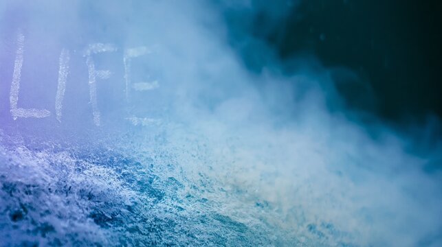 Cold Window Fog Beginning to Freeze