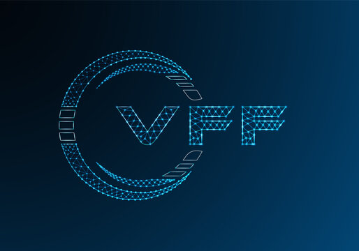 VFF low poly letter logo vector design. VFF lower poly logo design. Low poly logo.