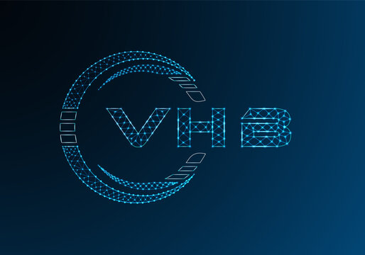 VHB low poly letter logo vector design. VHB lower poly logo design. Low poly logo.