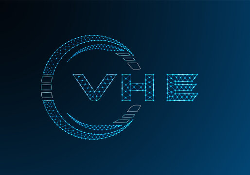 VHE low poly letter logo vector design. VHE lower poly logo design. Low poly logo.