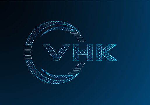 VHK low poly letter logo vector design. VHK lower poly logo design. Low poly logo.