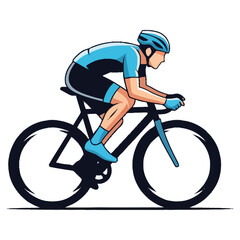 Fototapeta premium Dynamic illustration of an athlete in motion cycling on a performance road bicycle showcasing athleticism speed and outdoor physical activity perfect for sports and recreation themes cycling