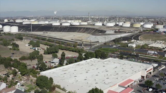 Phillips 66 Refinery by San Pedro Community Los Angeles California Drone