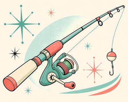 fishing pole clip art sunny day 