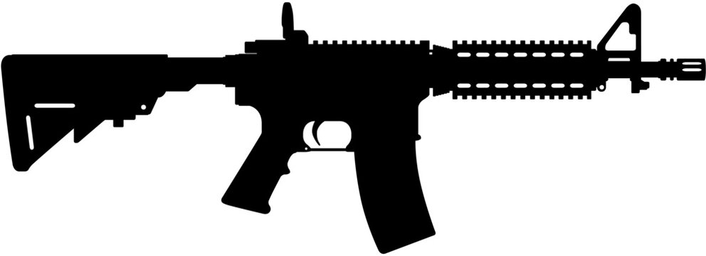 M4A4 Rifle Silhouette Vector Illustration