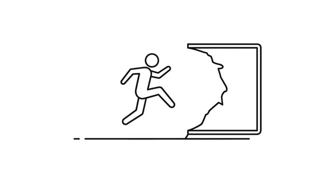 Man Breaking Through Wall Symbolizing Escape, Freedom, and New Beginnings