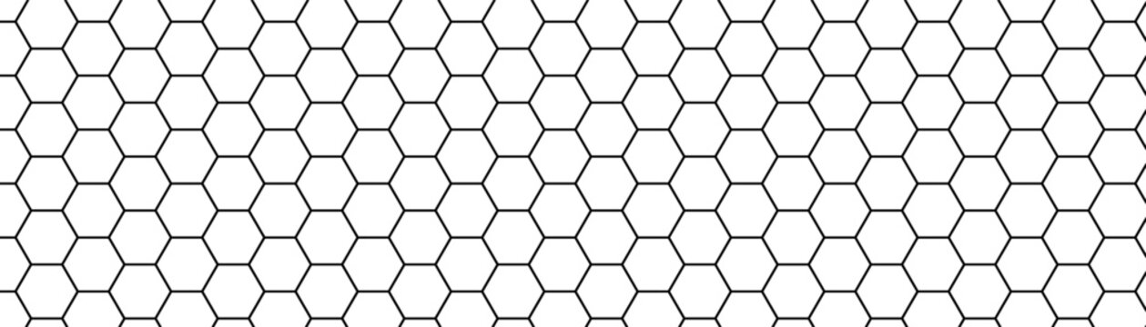 Seamless honeycomb texture with intricate fiber weave on black background. Nano carbon pattern creates sophisticated mesh design ideal for technical layouts and modern graphics.