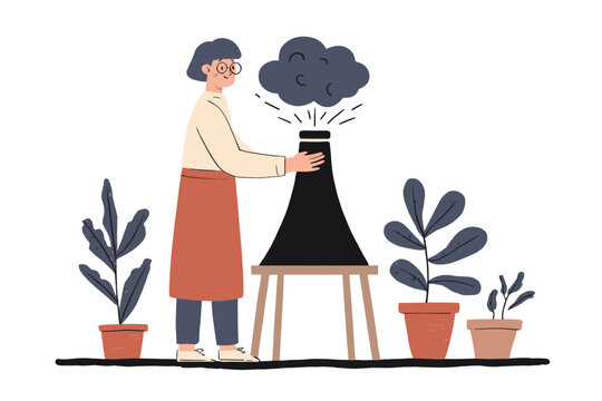 Modern Carbon Capture Fan in a Minimalist Geometric Design