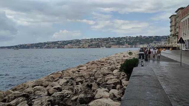 Napoli - Lungomare di Via Partenope prima dei lavori di riqualificazione