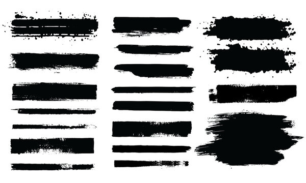 Brush line set.Vector calligraphy paint strokes.Vintage Chinese brushstrokes collection.Straight long hand drawn stripes vector sketch.Abstract black ink grungy lines, borders, emphasis underlines.png