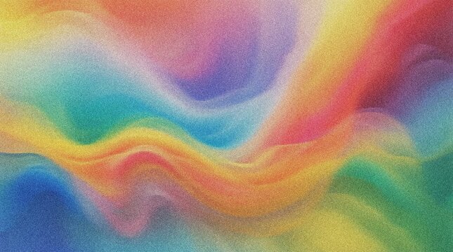 Vibrant abstract rainbow background, colorful flowing gradient texture, artistic digital art, dynamic fluid wave pattern, bright spectrum colors for creative design 4K grainy texture Background