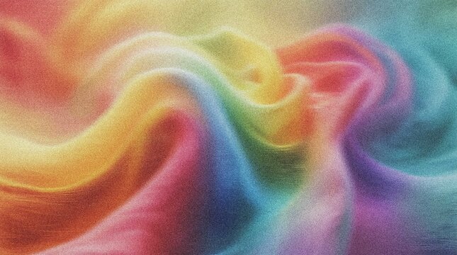 Vibrant rainbow color swirl, abstract textured background, dynamic colorful gradient, soft pastel hues, artistic design element 4K grainy texture Background