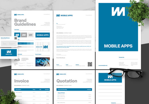 Blue And Grey Mobile App Brand Guidelines