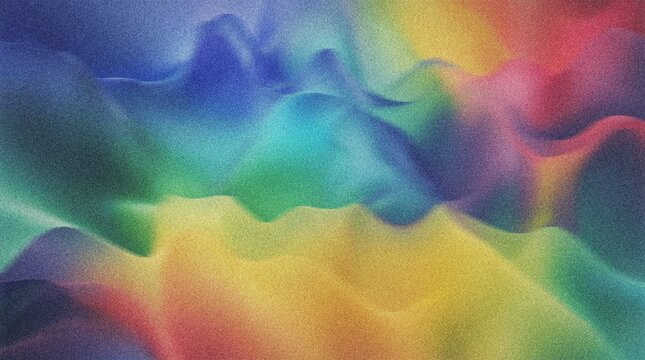 Vibrant abstract rainbow background, colorful flowing waves, dynamic gradient texture, modern digital art for creative design 4K grainy texture Background