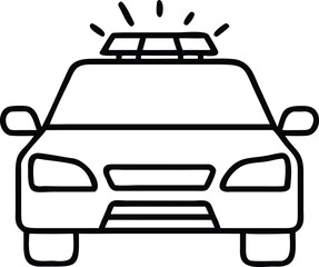 Police car line drawing on a white background © MAYENUDDIN