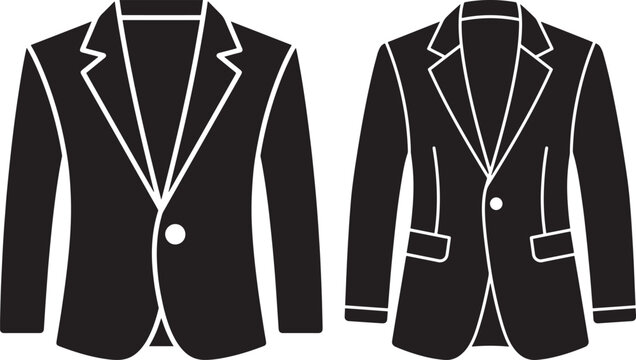 Mens formal suit jacket icon vector silhouette