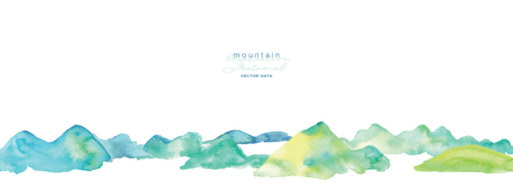 水彩画。水彩タッチの山イラスト。綺麗な夏の山々。グラデーションの山脈ベクターイラスト。
Watercolor painting. Watercolor-style mountain illustration. Beautiful summer mountains. Gradient mountain range vector illustration.