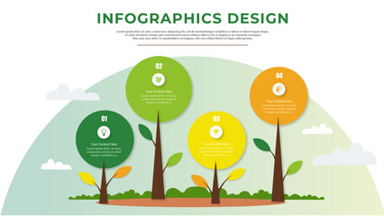 Fototapeta premium Creative Eco Tree Infographic Design with Business Concept