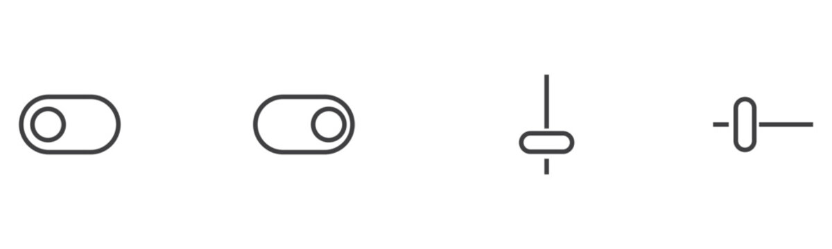 Set of ui toggle switch and slider control icons