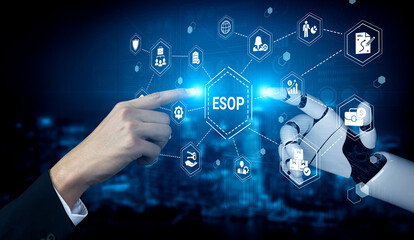 Obraz premium Artificial intelligence enhances ESOP incentive system and employee growth program for reward and engagement Parse