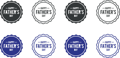Fototapeta premium Happy fathers day bottle cap logos