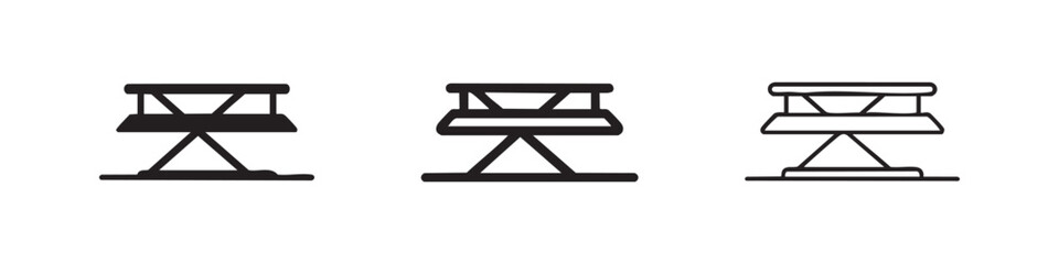Gymnastic vault or pommel horse icon set in various styles. © liubomir118809