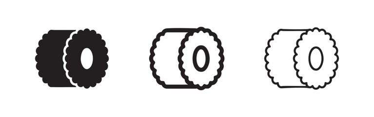 Sushi roll icon set. Japanese cuisine food symbol. © liubomir118809