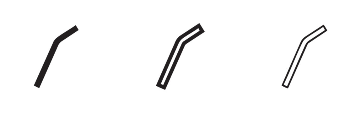Drinking Straw Icons for Beverages and Eco-Friendly Lifestyle