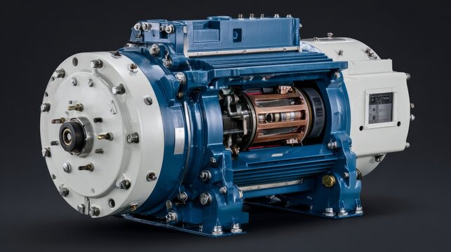 Heavy duty three phase asynchronous electric motor for industrial manufacturing equipment and automated mechanical engineering applications