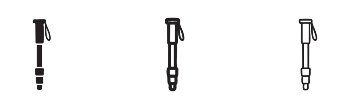 Selfie Stick Icons: Solid, Outline, and Thin Outline Styles
