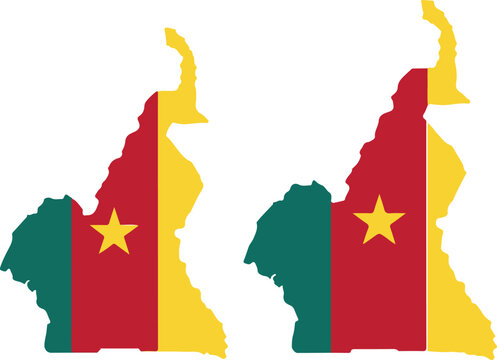 Map of cameroon with flag pattern