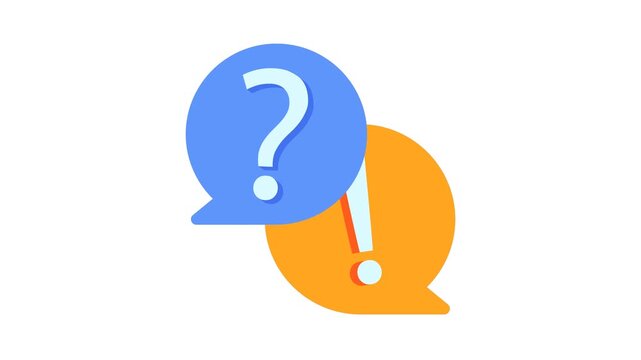 Question and answer speech bubble animation loop